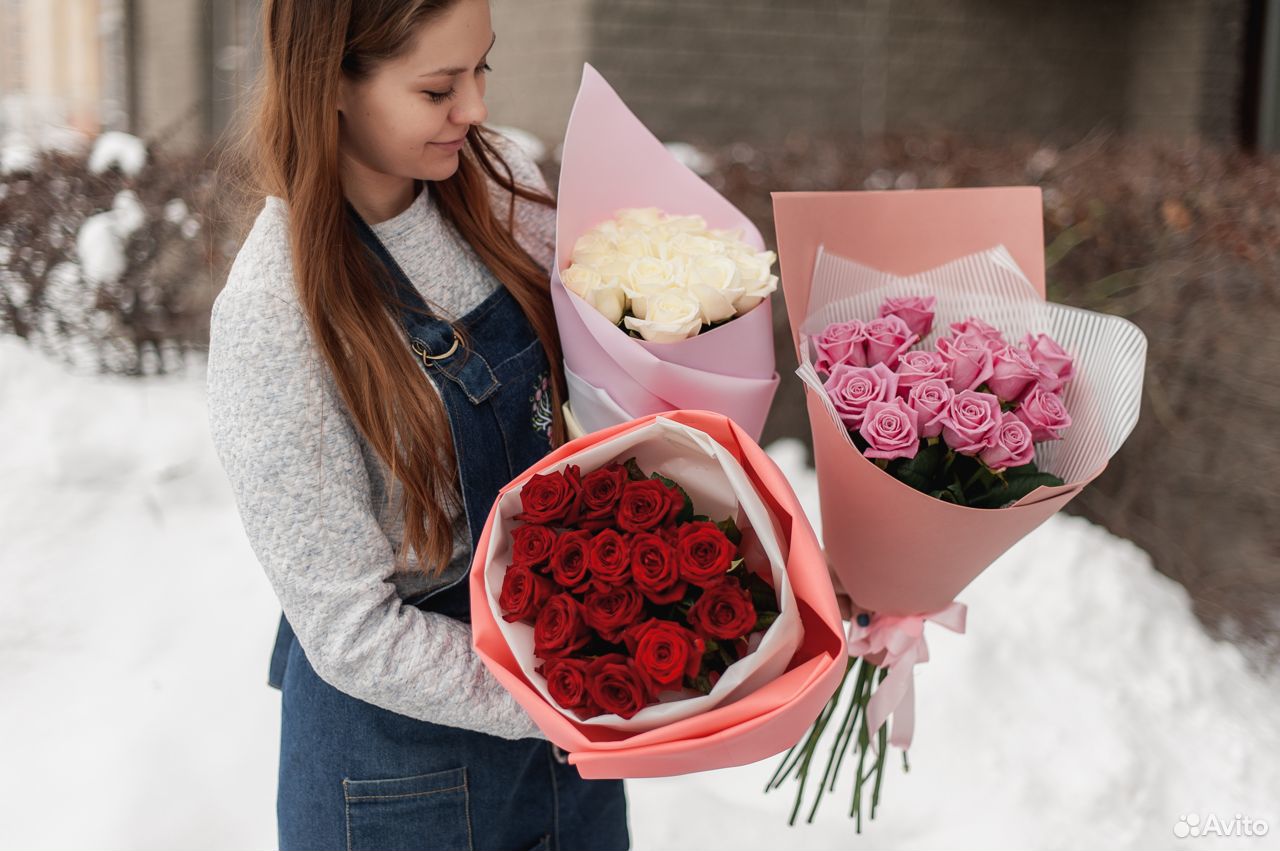 Розы Цветы букет роз доставка Казань 101 роза купить на Зозу.ру - фотография № 3