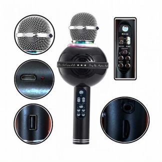 Микрофон караоке WS-878 с подсветкой, черный