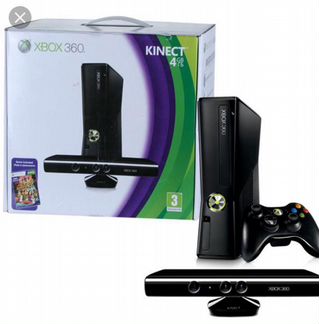Xbox 360 +2 Геймпада+сенсор Kinect +3 диска для Ki