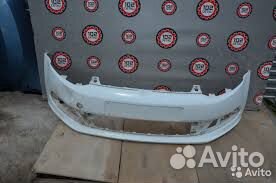 Бампер перед. Фольксваген Поло дорестайлинг Белый