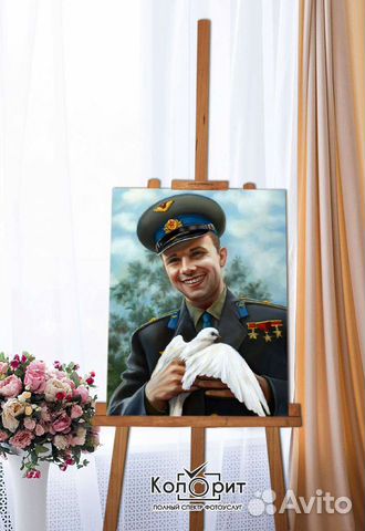 Портрет на холсте 40х50см Гагарин