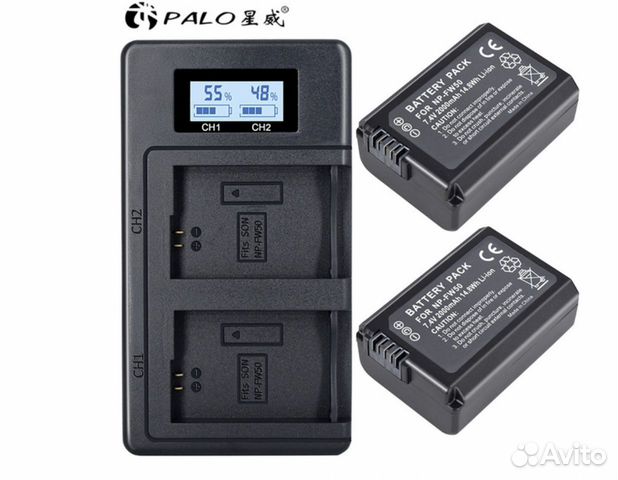 2 Аккумулятора NP-FW50 + двойное Зарядное устр-во