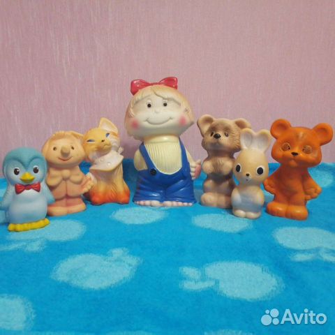 Игрушки мягкие, резиновые