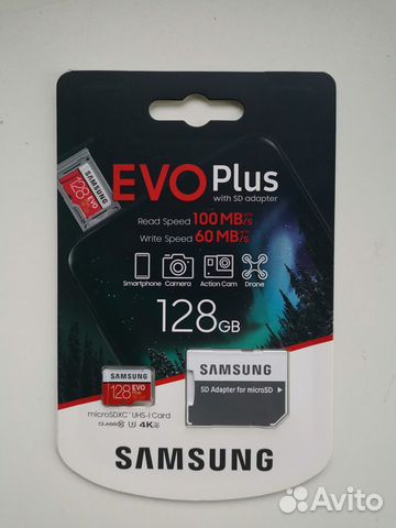 Новая Карта памяти MicroSD Samsung 128GB EVO plus