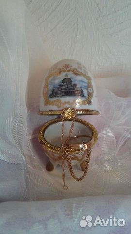 Сувенир шкатулка яйцо фарфор Санкт-Петербург Пасха