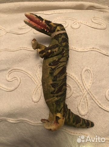 Ватная Старинная ёлочная игрушка Крокодил 1938-40