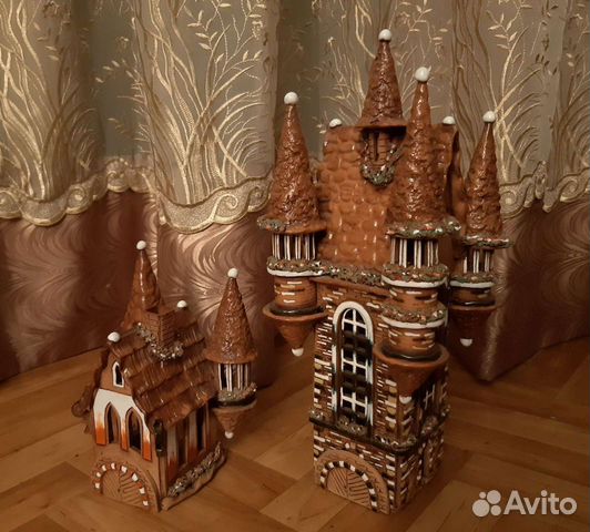 Новые статуэтки Замок, Домик керамические