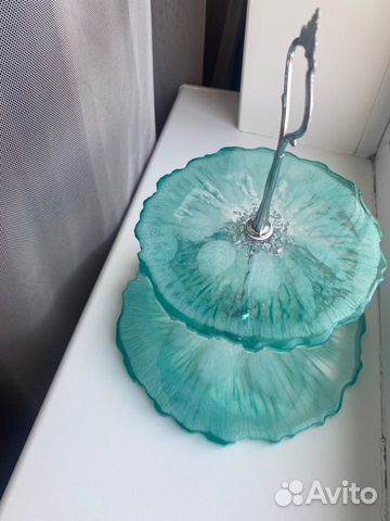 Фруктовница этажерка посуда из эпоксидной смолы