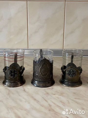 Бокалы,вазочки,гутное стекло,подстаканник