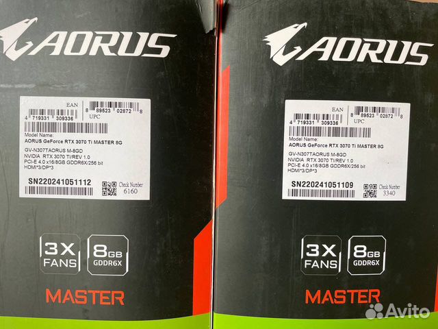 Gigabyte aorus GeForce RTX 3070 Ti master 8GB