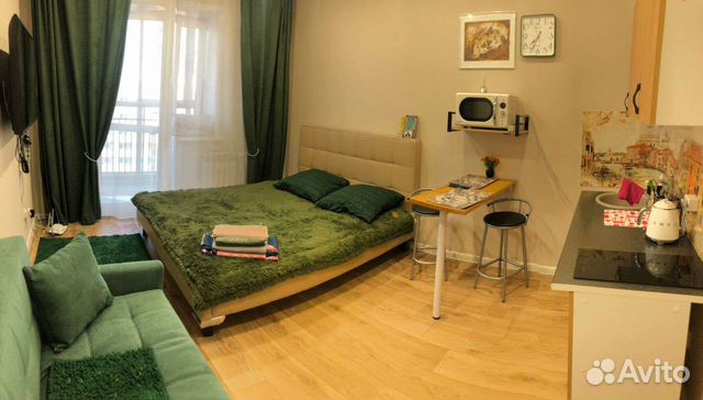 

Квартира-студия, 30 м², 2 кровати