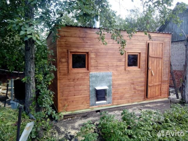Баня 4 на 2.1 м., два окна 50x50, кровля профлист