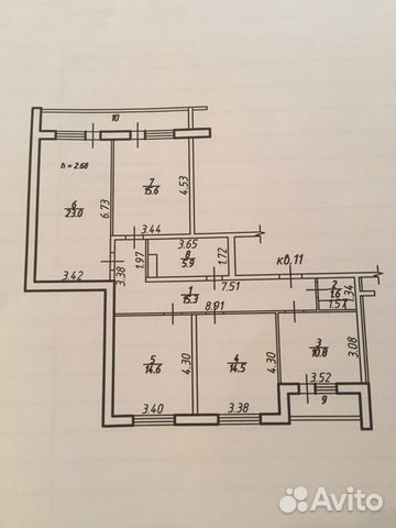 4-к квартира, 117.3 м², 5/17 эт.