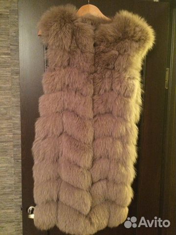 Меховой жилет (натуральный мех песца) S Меховой жилет (натуральный мех песца) S