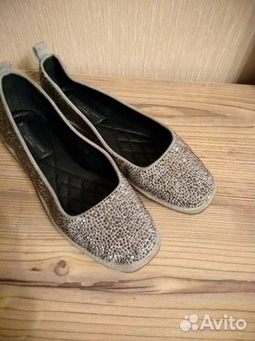 Праздничные балетки со стразами,р.35
