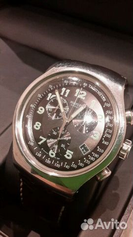 Часы Swatch Irony кварцевые б/у + красный кожаный Часы Swatch Irony кварцевые б/у + красный кожаный