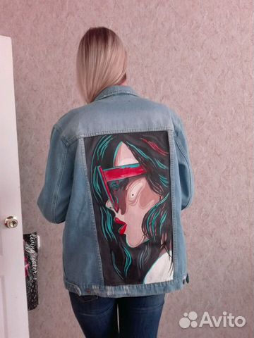 Куртка джинсовая с эксклюзивным рисунком