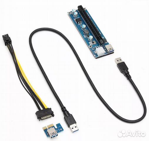 Адаптер райзер Riser for GPU PCI-E 1x - 16x v.008C Адаптер райзер Riser for GPU PCI-E 1x - 16x v.008C