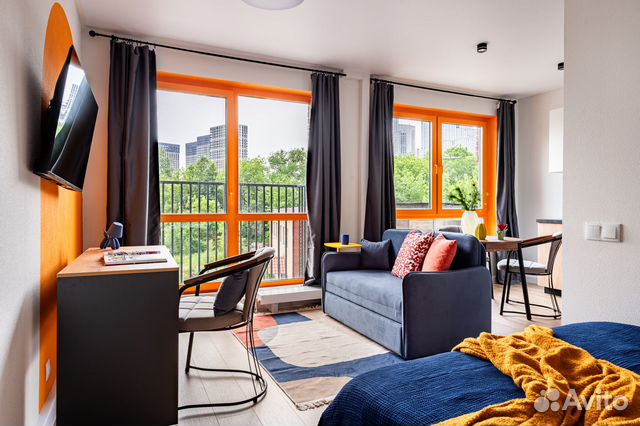 

Квартира-студия, 35 м², 2 кровати