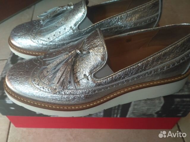 Новые серебристые лоферы Botticelli 39р оригинал