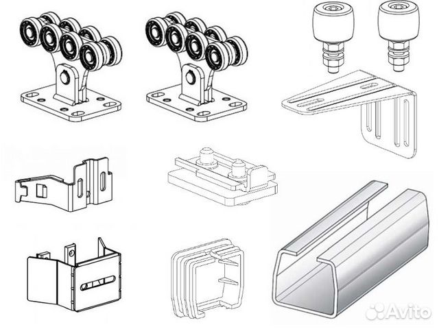 комплектующие для откатных ворот чертеж