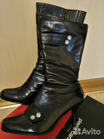 Сапожки кожа-лак, р 38 Сапожки кожа-лак, р 38