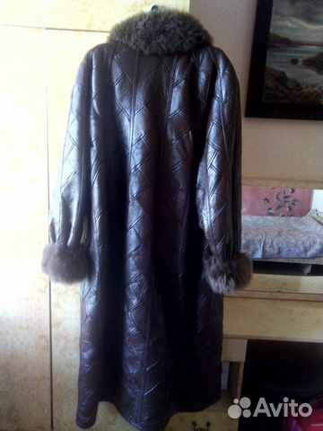 Дублёнка пальто зимнее кожанное меховое