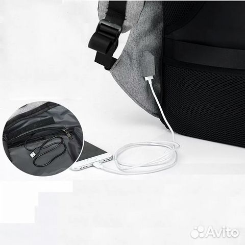 Рюкзак антивор с USB-портом для подзарядки телефон