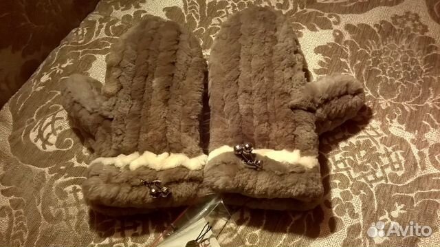 Варежки меховые, бобр