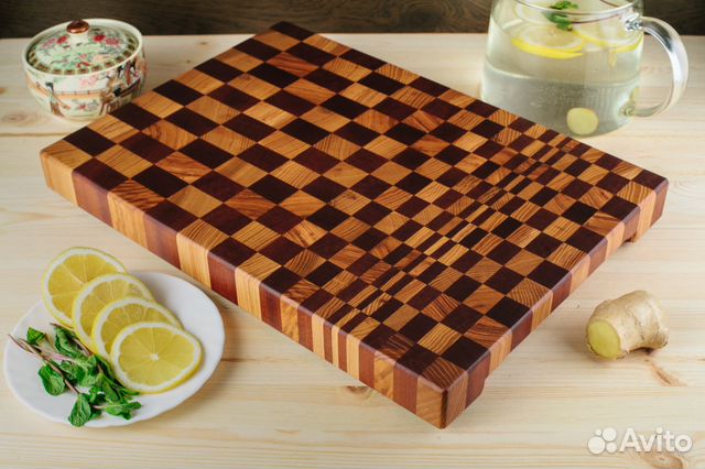 Торцевая разделочная доска с 3D эффектом