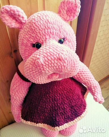 Игрушка бегемот (ручная работа)