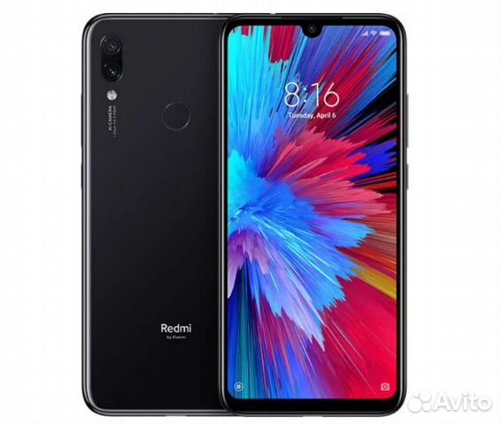 Новый Xiaomi Redmi Note 7 3/32 гб Black черный (6