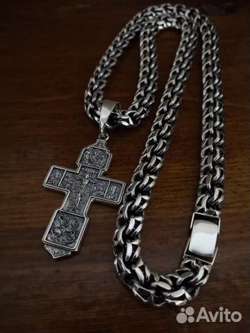 Серебряная цепь и крест Серебряная цепь и крест