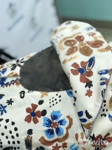 Санки коляски Ника 7-5 цветочный светлый