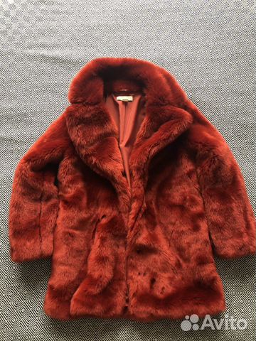 Шуба из искусственного меха красная H&M