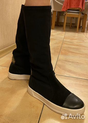 Сапоги Ecco S8 (текстиль, замша)
