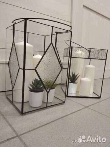 Каминные подсвечники из стекла