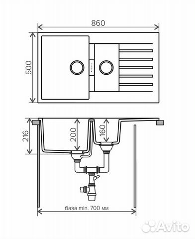 Кухонная мойка tolero loft TL-860 / Черный Кухонная мойка tolero loft TL-860 / Черный