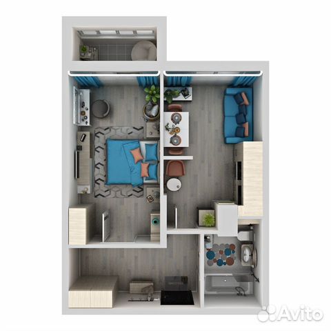 1-к квартира, 40.4 м², 13/24 эт. 1-к квартира, 40.4 м², 13/24 эт.