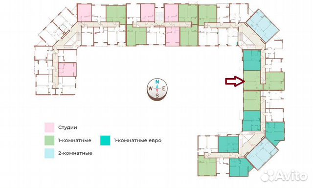 1-к квартира, 35.6 м², 2/4 эт.