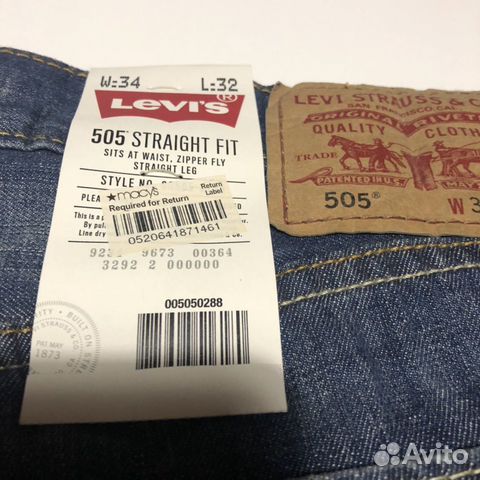 Джинсы Levi’s 505, USA, 34 32 Джинсы Levi’s 505, USA, 34 32