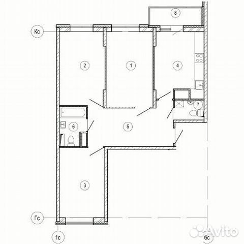 3-к квартира, 79.1 м², 23/24 эт. 3-к квартира, 79.1 м², 23/24 эт.