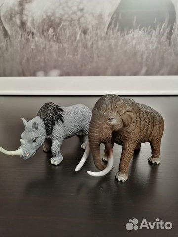 Мамонт и носорог. фигурки животных Мамонт и носорог. фигурки животных