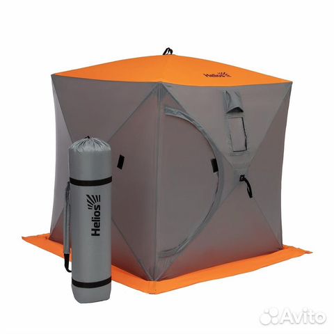 Палатка зимняя Куб 1,8х1,8 orange lumi/grey Helios