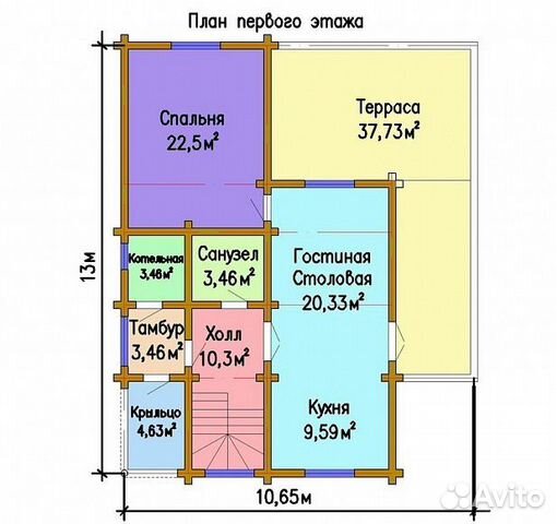 Сруб 10.65 м х 13 м
