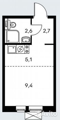 Студия, 19.8 м², 21/27 эт. Студия, 19.8 м², 21/27 эт.