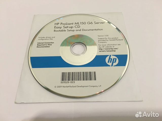 Диск HP ProLiant ML150 G6 Server Easy Set-up CD