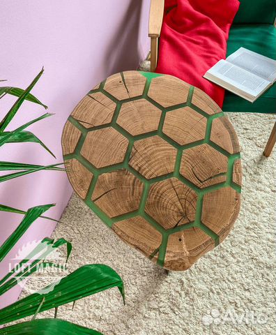 Стол-соты из спила дуба Green Hexagon Стол-соты из спила дуба Green Hexagon