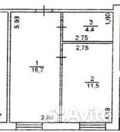 1-к квартира, 33 м², 1/2 эт. 1-к квартира, 33 м², 1/2 эт.