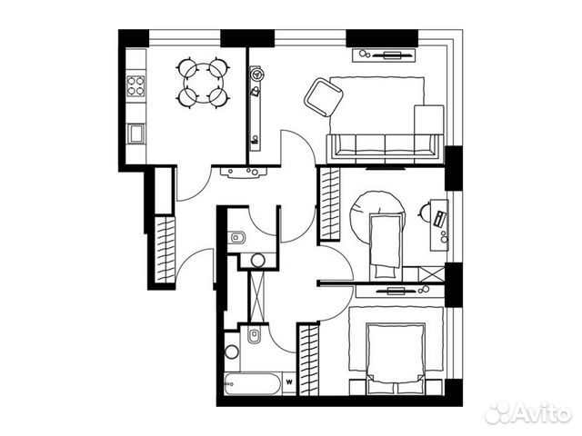 3-к квартира, 75.7 м², 30/33 эт.